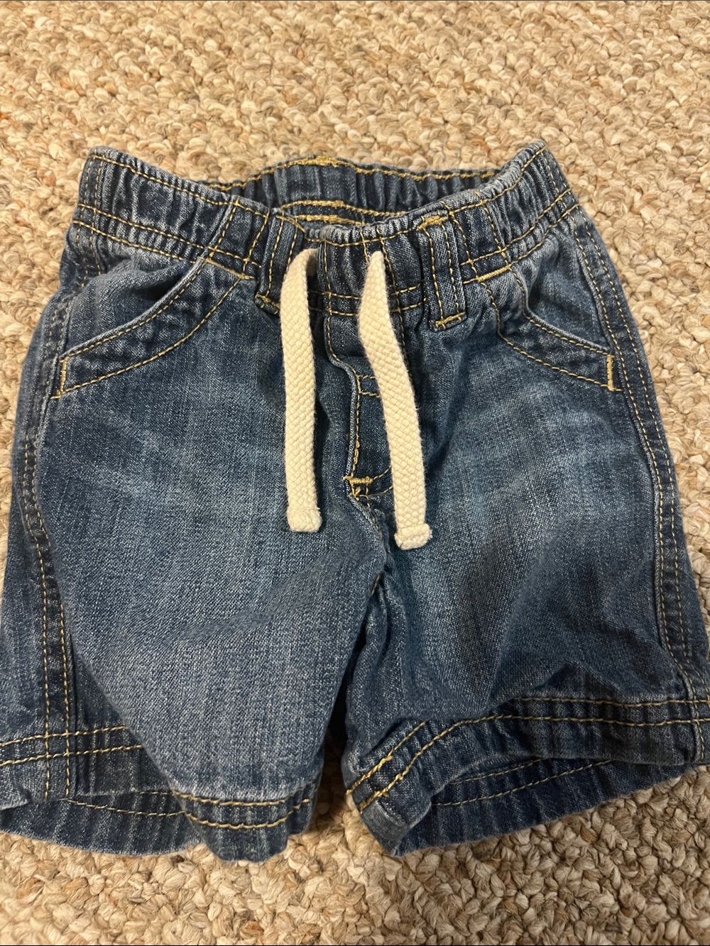 Old Navy Denim Pull-On Shorts with Cream Drawstring